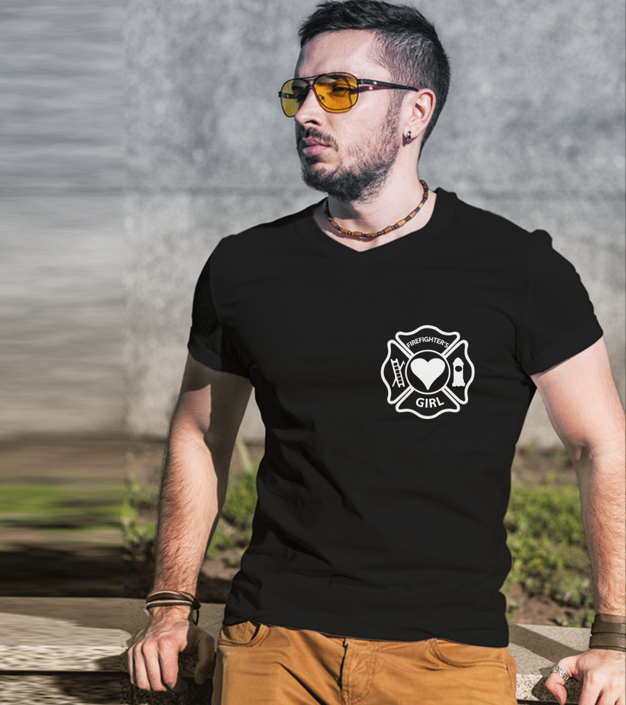Firefighter's Girl Text With Firefighter T-Shirt