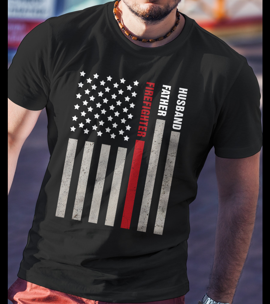 FIREFIGHTER BAR GRAPH RED STRIPE T-Shirt