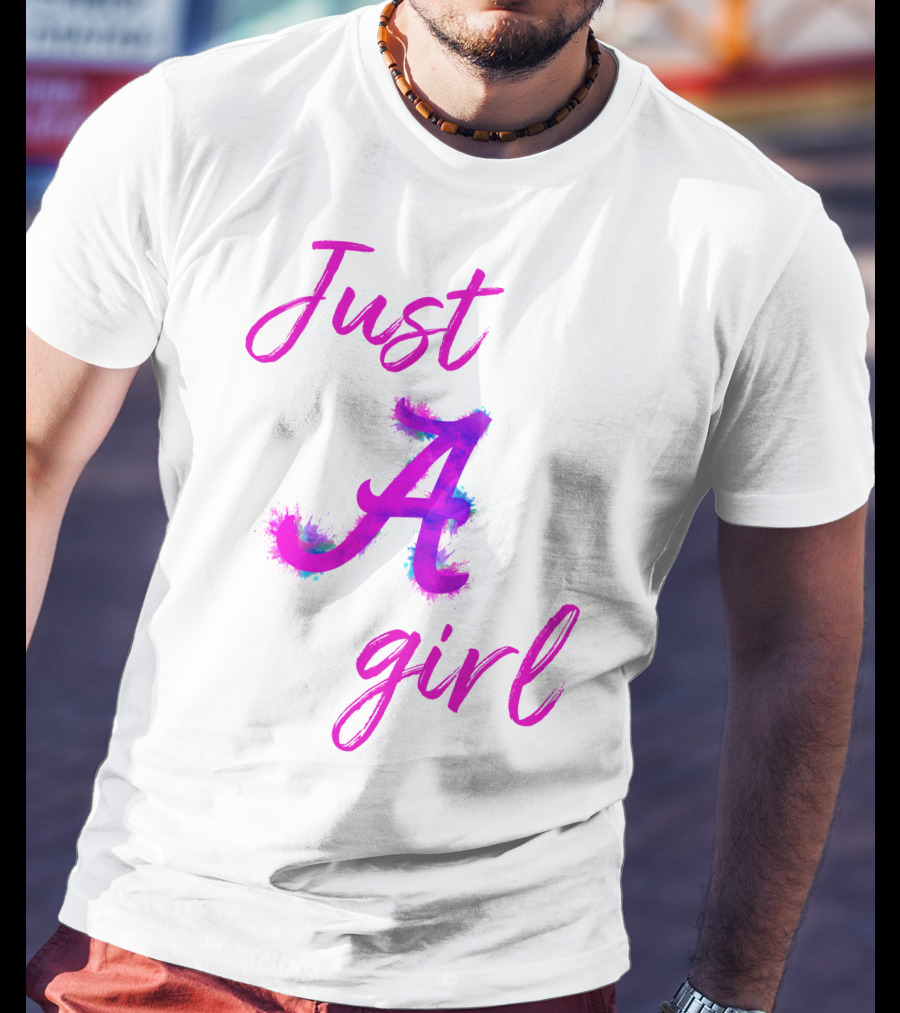 Just A Girl Aesthetic Calligraphy Bright Colors T-Shirt
