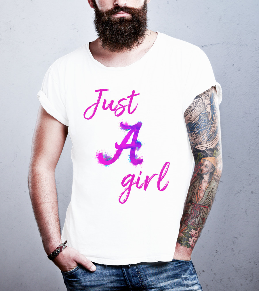 Just A Girl Aesthetic Calligraphy Bright Colors T-Shirt
