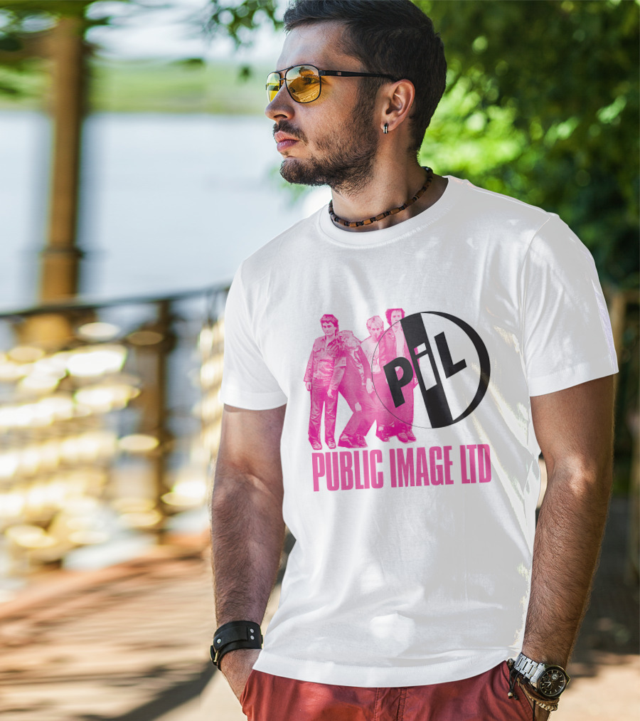 Public Image Ltd PiL Band Logo Pink T-Shirt
