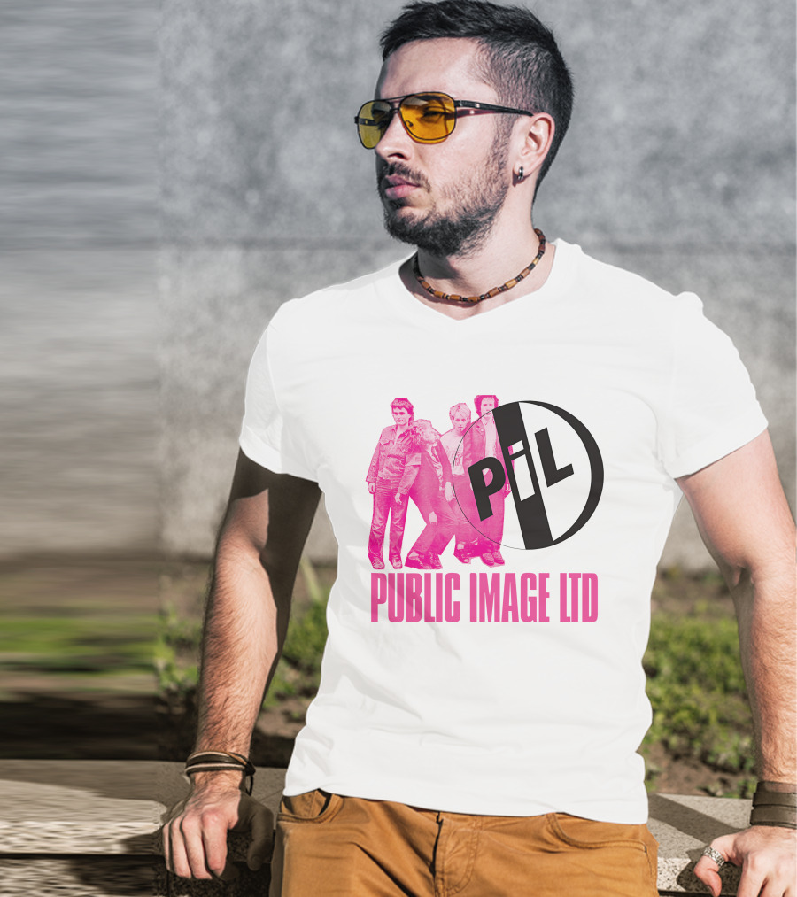 Public Image Ltd PiL Band Logo Pink T-Shirt