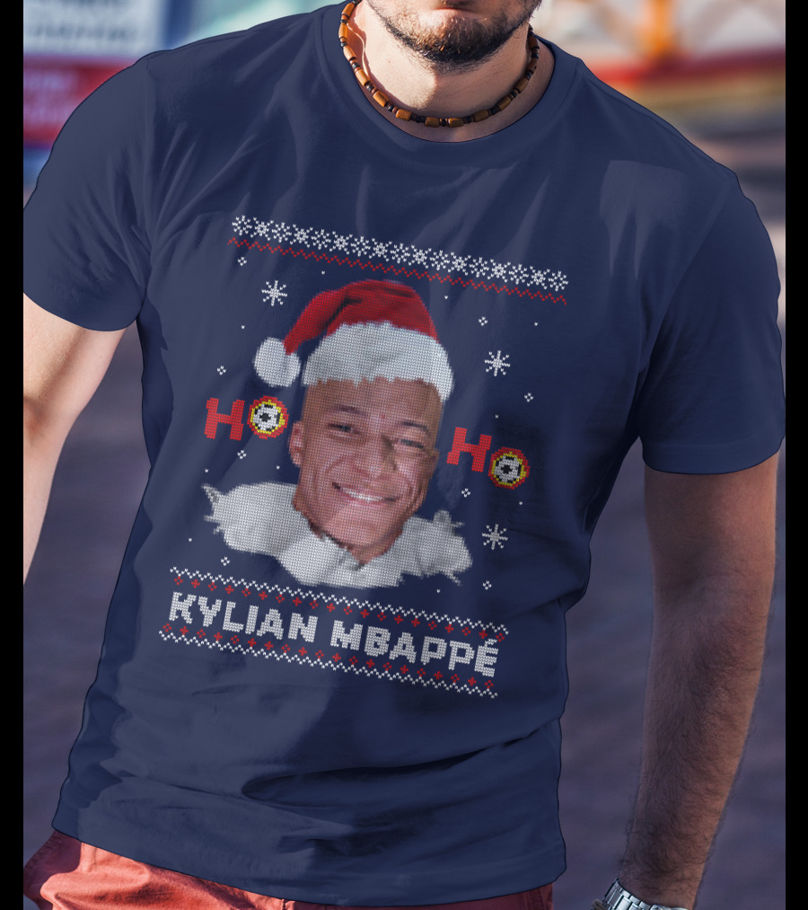 Kylian Mbappe Ho Ho Christmas Santa Hat T-Shirt