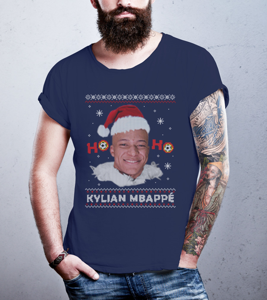 Kylian Mbappe Ho Ho Christmas Santa Hat T-Shirt