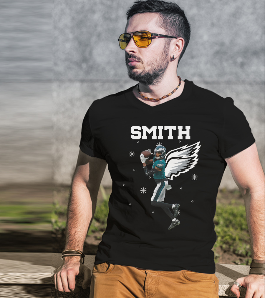 Smith DeVonta Eagles Wings Christmas PE T-Shirt