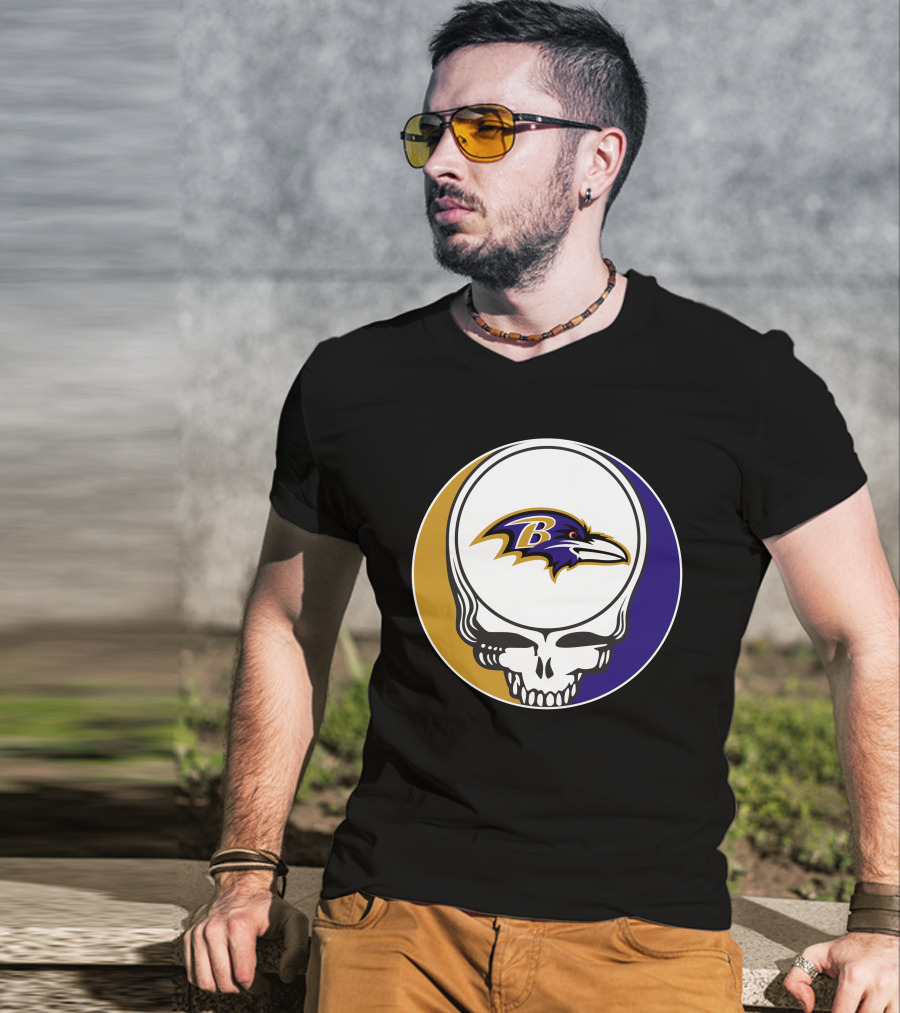 Baltimore Ravens Skull T-Shirt