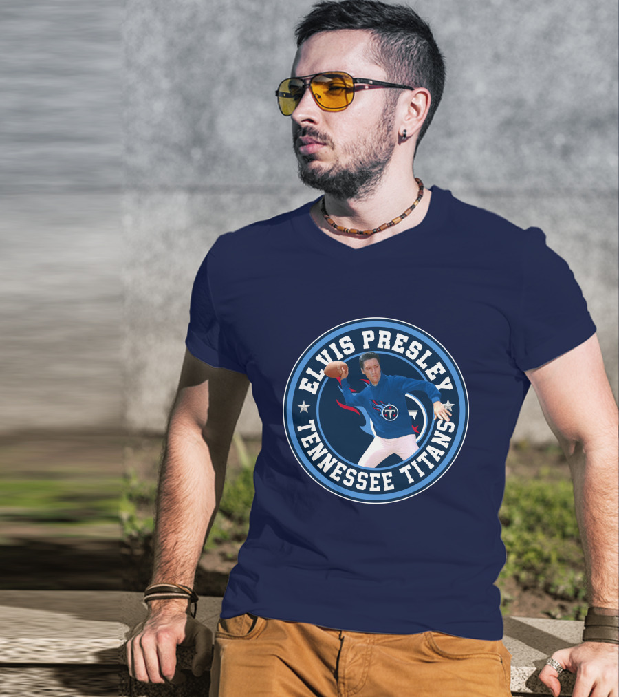 Elvis Presley Tennessee Titans Football T-Shirt