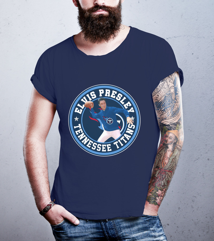 Elvis Presley Tennessee Titans Football T-Shirt