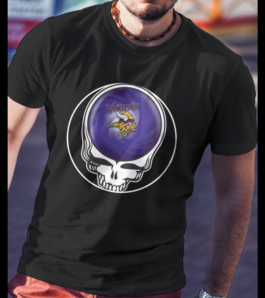 Minnesota Vikings Grateful Dead Skull Collaboration T-Shirt
