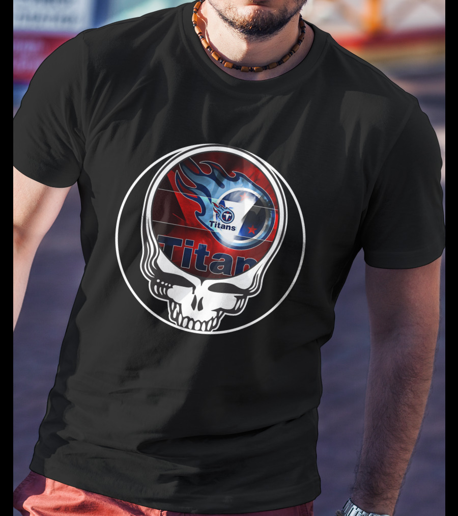 Tennessee Titans Skull Logo Fusion T-Shirt
