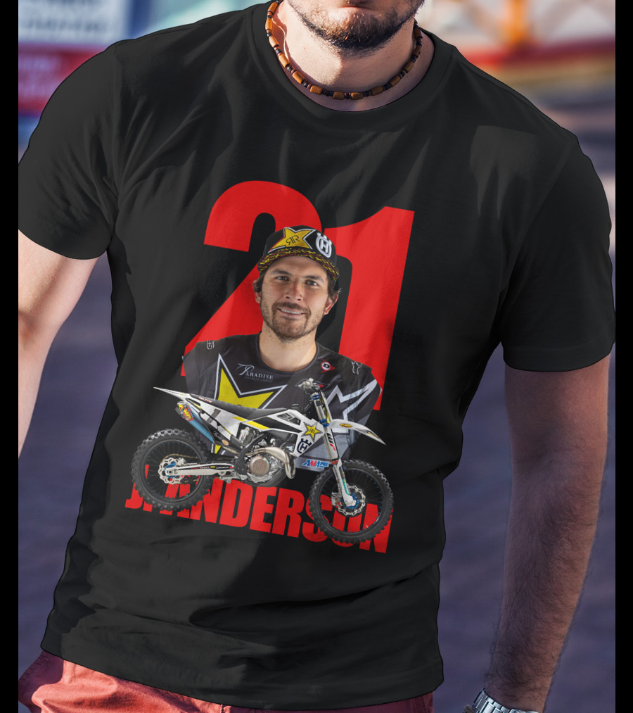 Jason Anderson 21 Motocross Star With Bike And Number T-Shirt