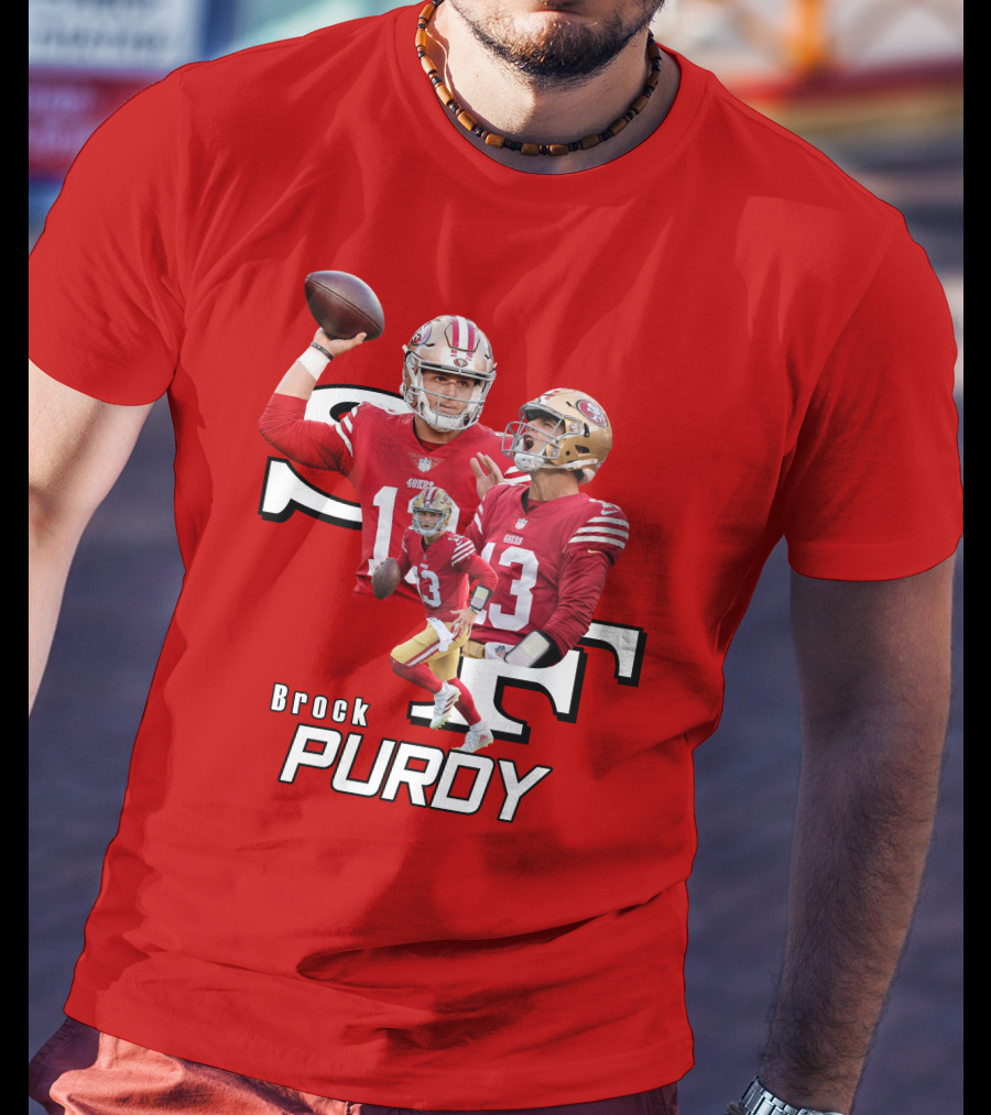 Brock Purdy NFL Quarterback Action Collage T-Shirt