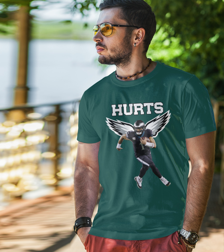 Hurts Eagles Quarterback Wings Football T-Shirt