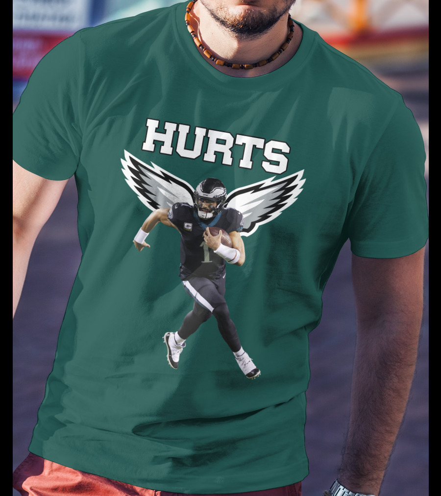 Hurts Eagles Quarterback Wings Football T-Shirt