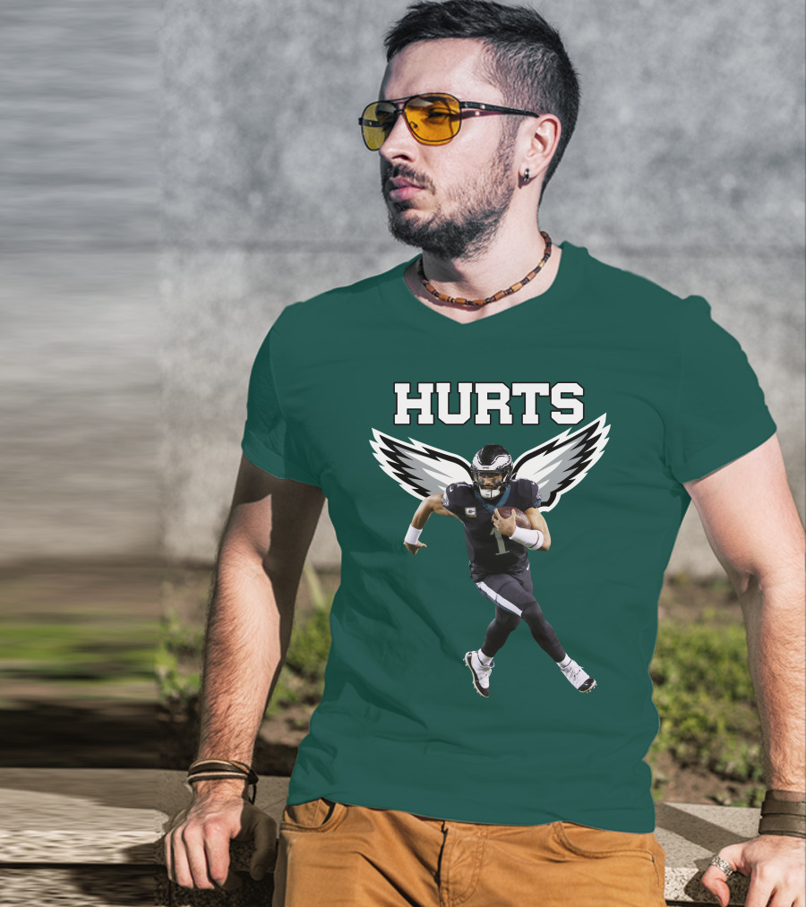Hurts Eagles Quarterback Wings Football T-Shirt