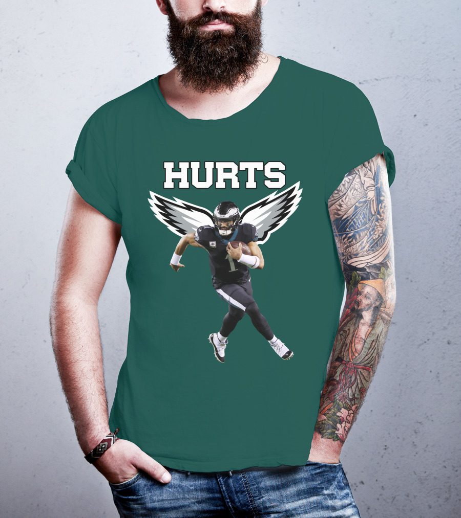 Hurts Eagles Quarterback Wings Football T-Shirt