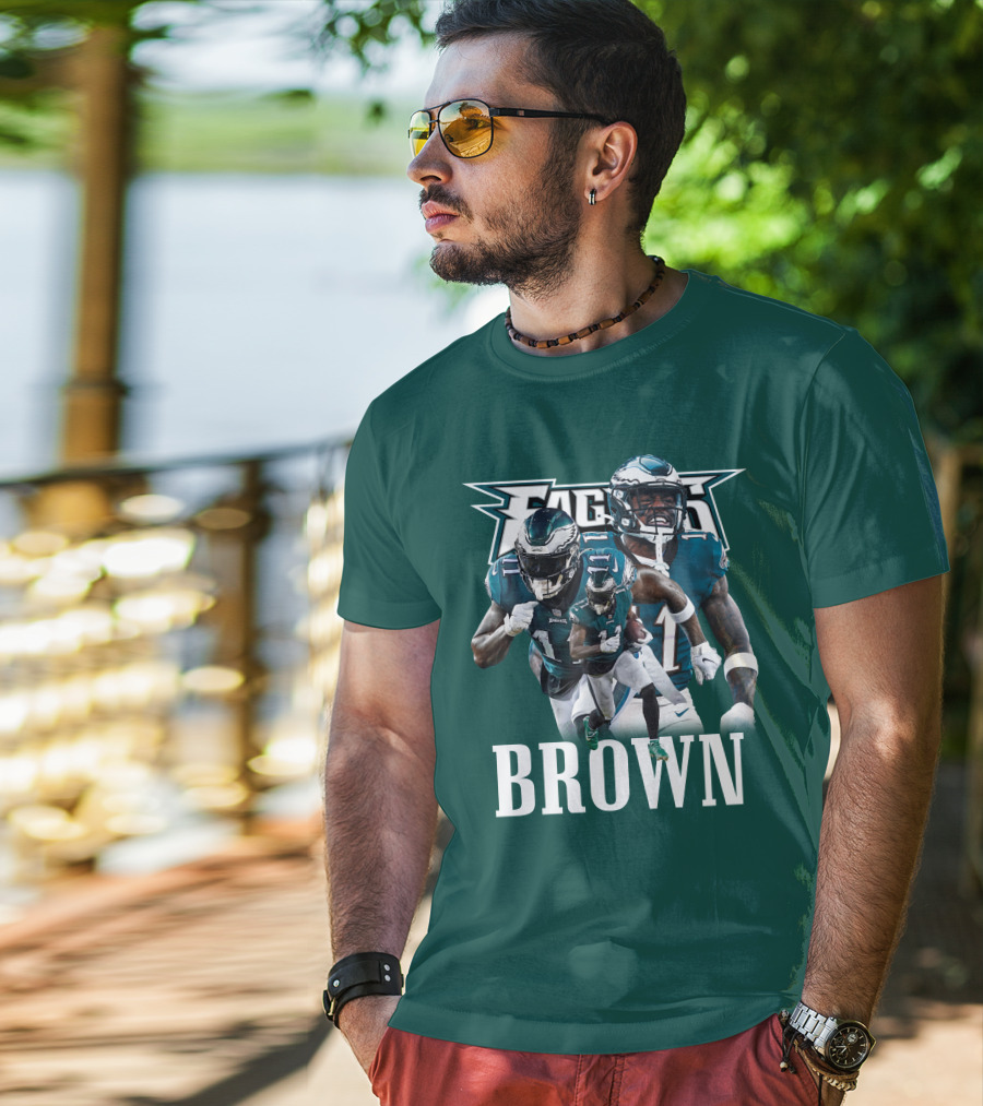 Philadelphia Eagles AJB11 Football Action Collage T-Shirt