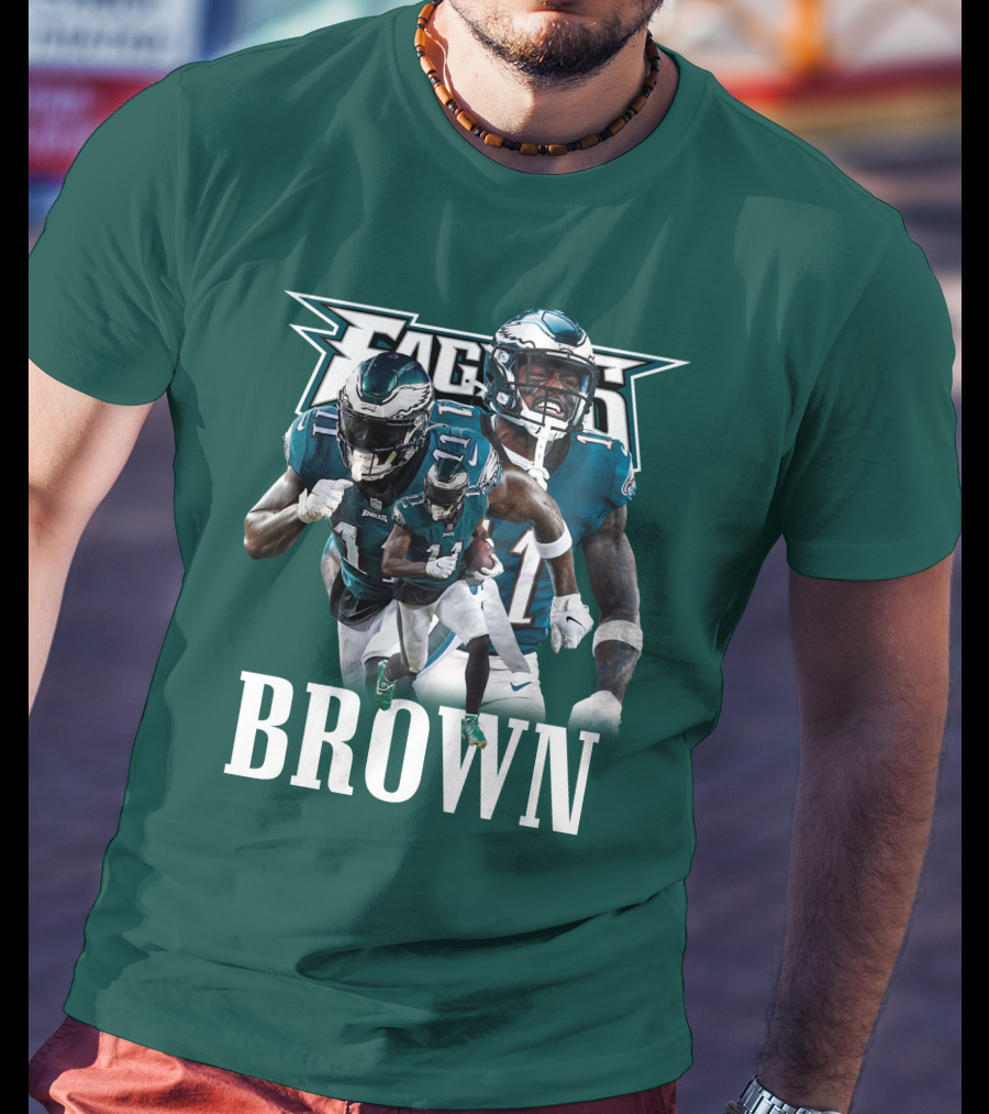 Philadelphia Eagles AJB11 Football Action Collage T-Shirt