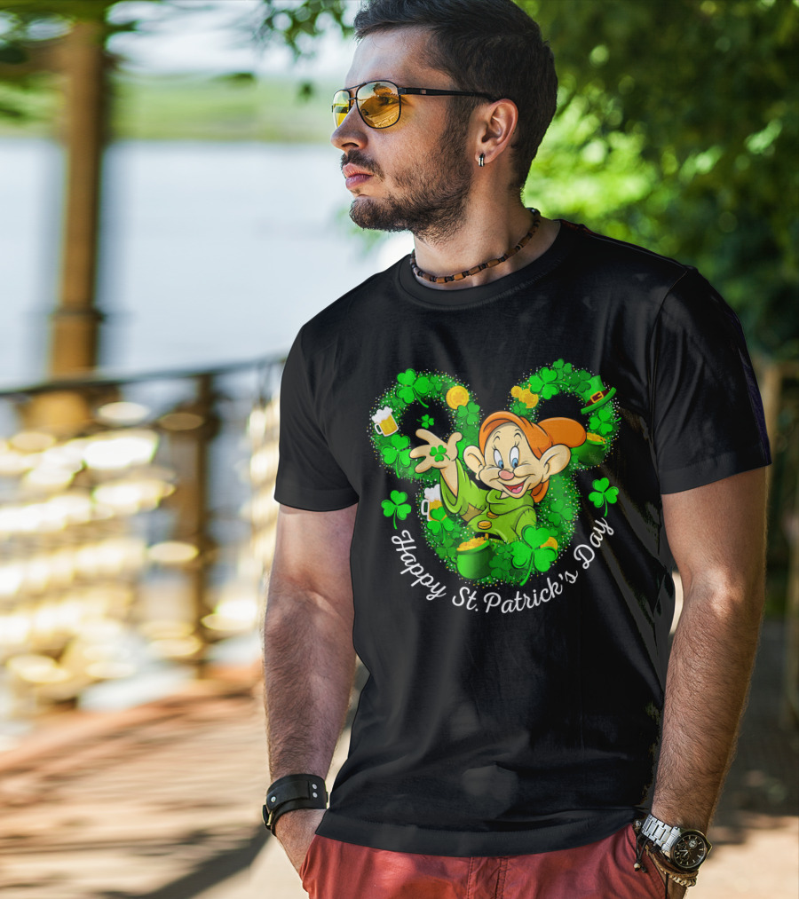 Happy St. Patrick's Day Dopey Shamrock Celebration T-Shirt