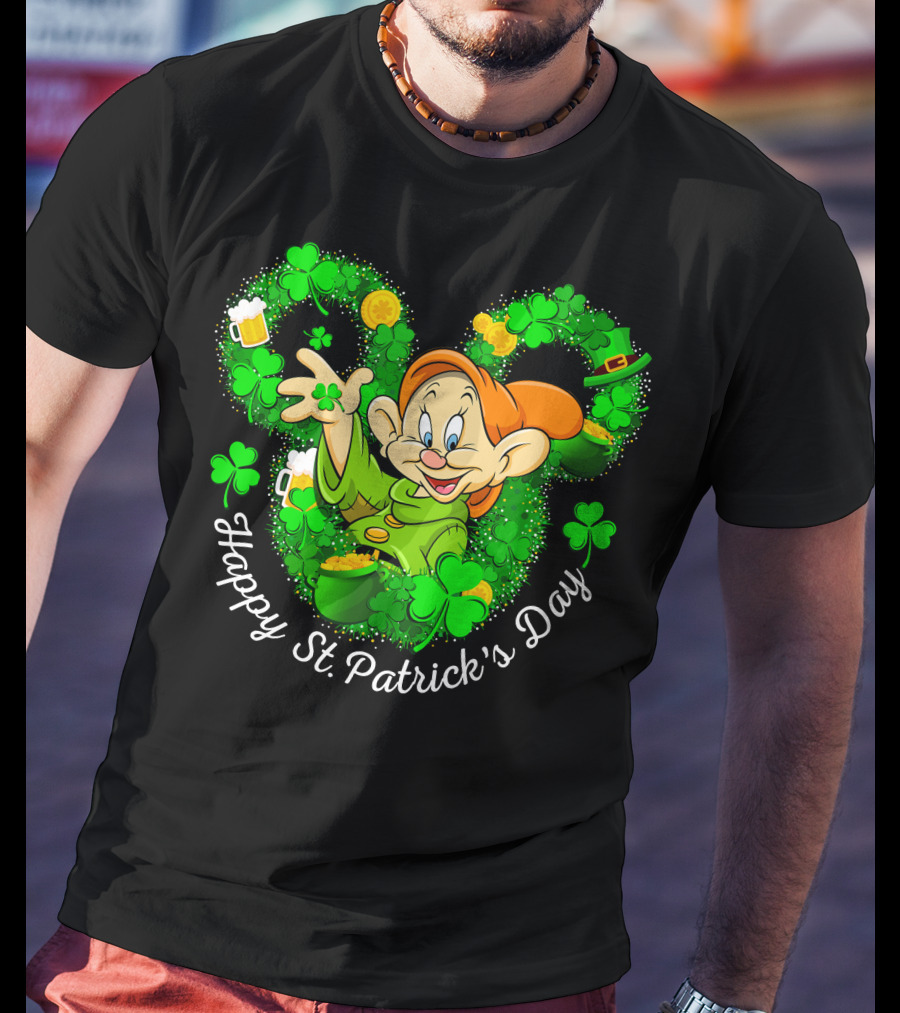 Happy St. Patrick's Day Dopey Shamrock Celebration T-Shirt