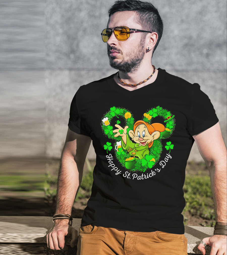 Happy St. Patrick's Day Dopey Shamrock Celebration T-Shirt