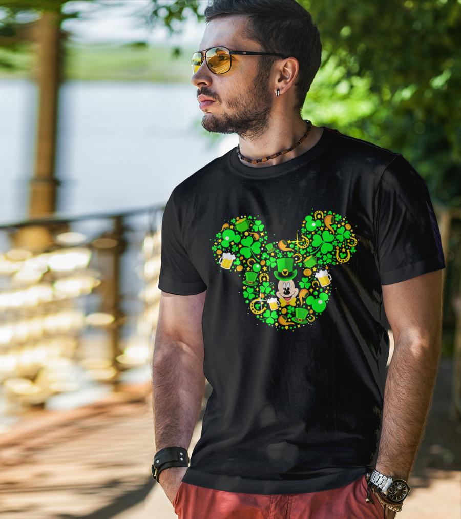 Mickey Shamrock St. Patrick's Day Clover Leprechaun Hat T-Shirt