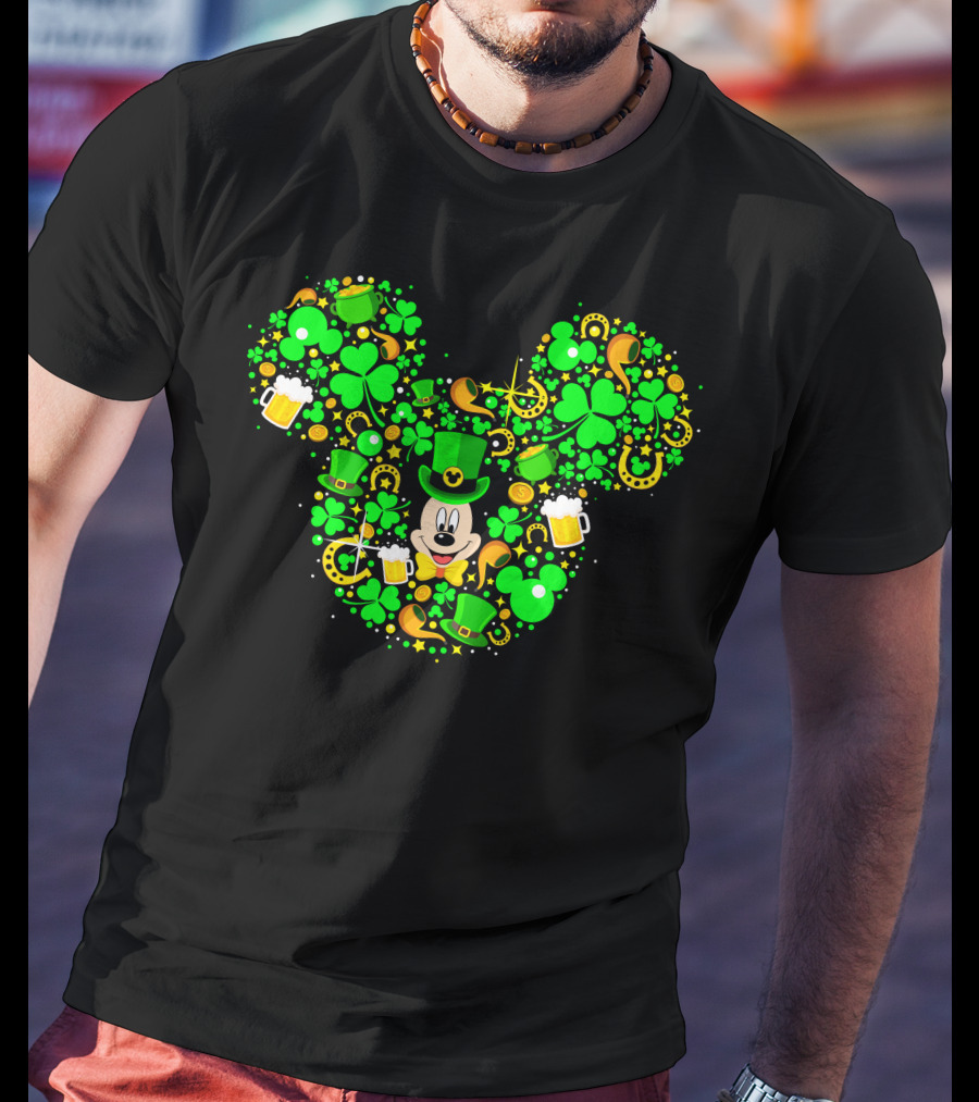 Mickey Shamrock St. Patrick's Day Clover Leprechaun Hat T-Shirt