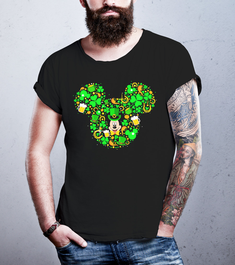 Mickey Shamrock St. Patrick's Day Clover Leprechaun Hat T-Shirt