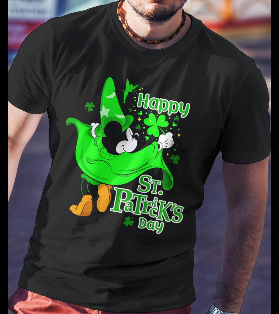 Happy St. Patrick's Day Mickey Fantasia Clover Magic T-Shirt