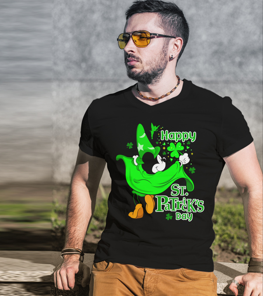 Happy St. Patrick's Day Mickey Fantasia Clover Magic T-Shirt