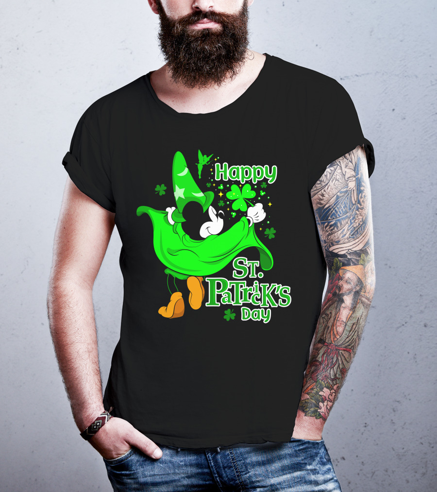 Happy St. Patrick's Day Mickey Fantasia Clover Magic T-Shirt