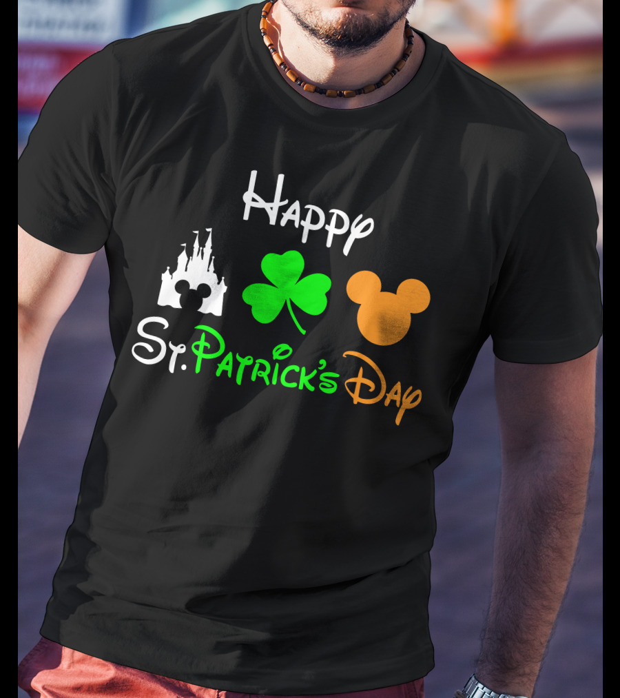 Happy St. Patrick's Day Castle Clover Mouse T-Shirt