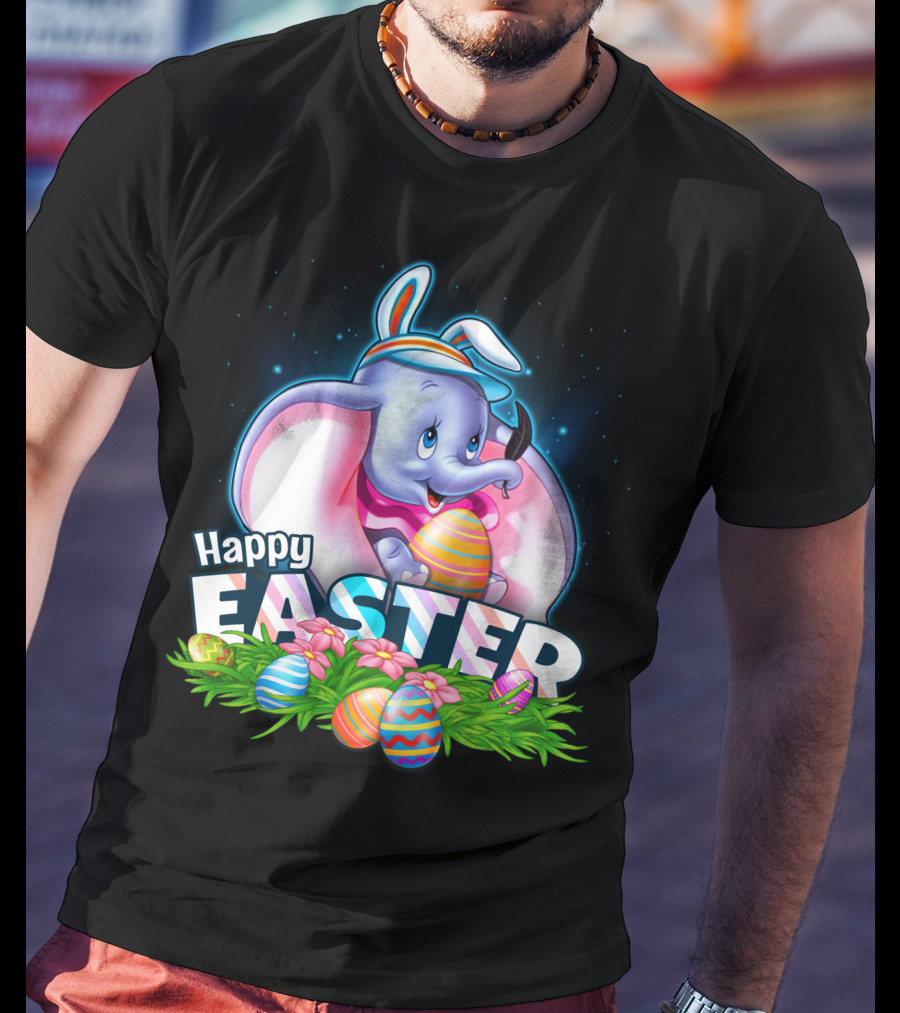 Dumbo Happy Easter Eggs And Bunny Ears Celebration T-Shirt