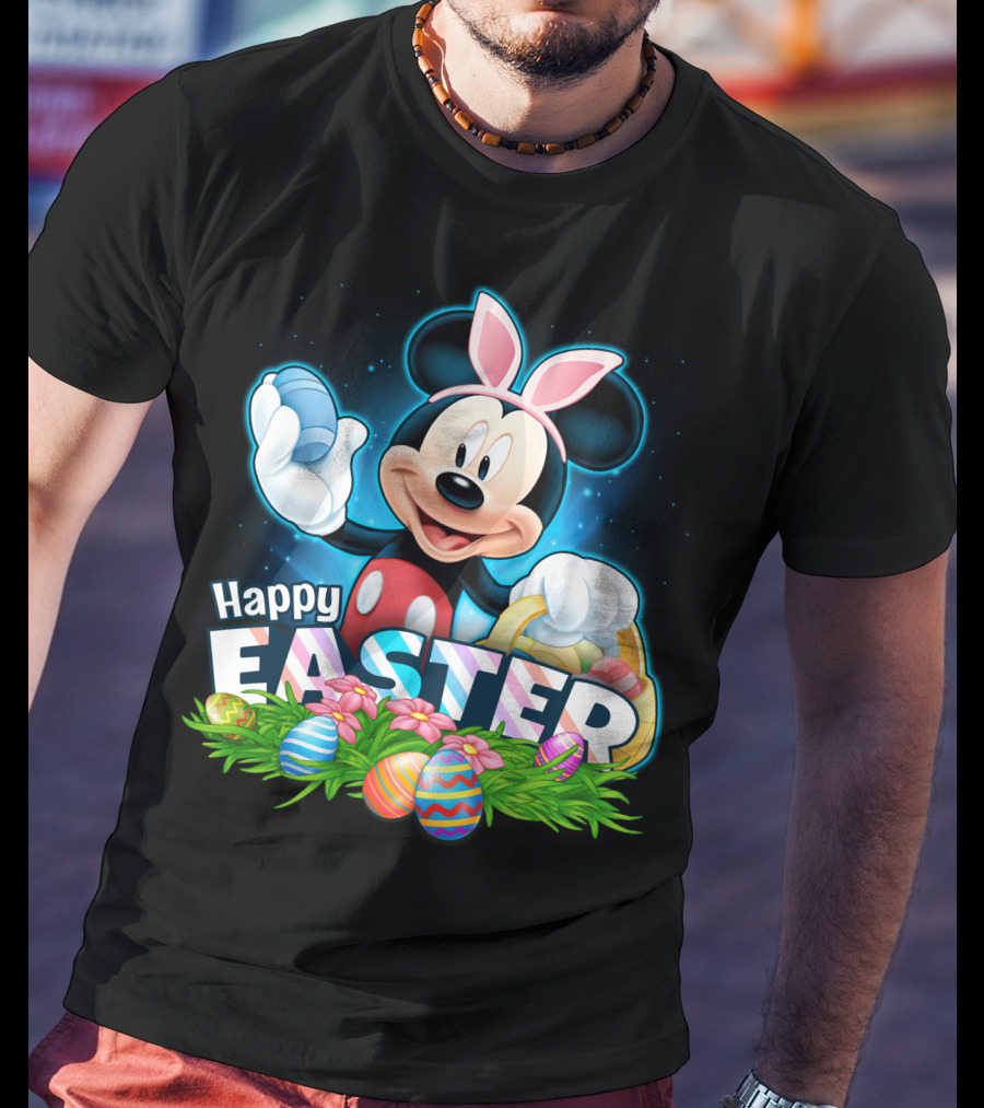 Mickey Happy Easter Basket Eggs Spring Celebration T-Shirt