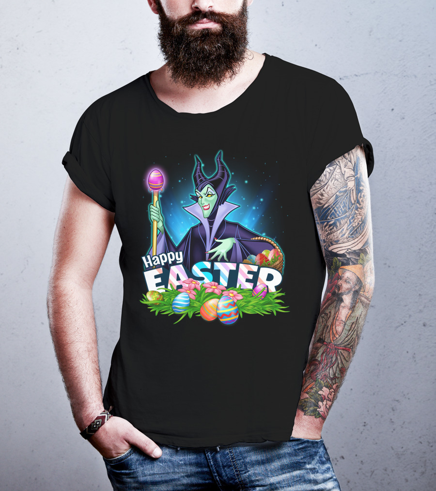 Happy Easter Maleficent With Easter Eggs And Staff T-Shirt