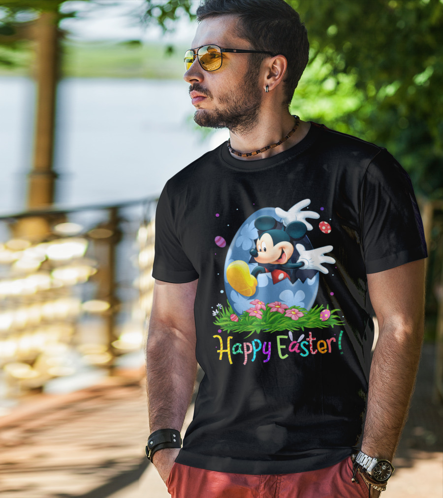 Mickey Mouse Happy Easter Egg Celebration T-Shirt