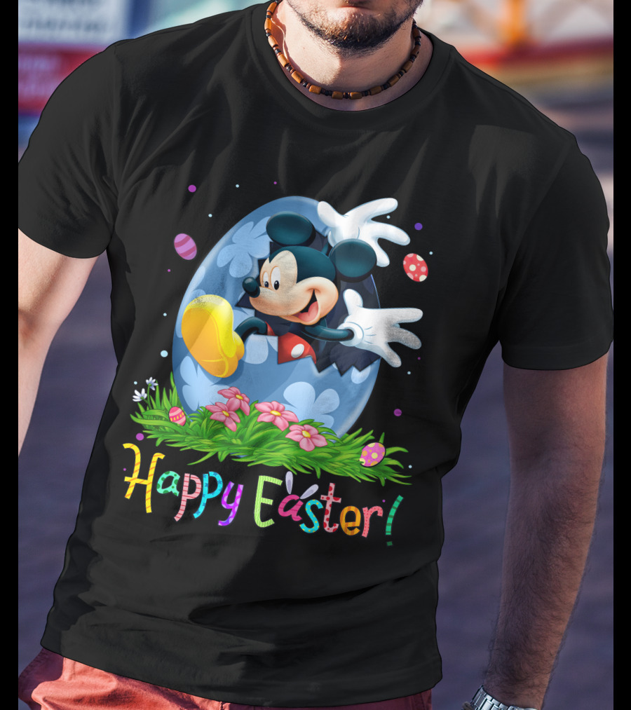 Mickey Mouse Happy Easter Egg Celebration T-Shirt