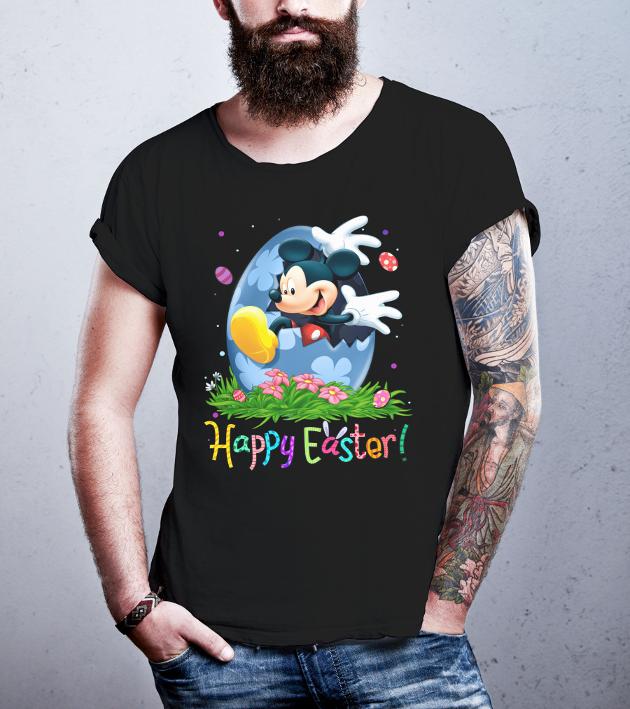 Mickey Mouse Happy Easter Egg Celebration T-Shirt