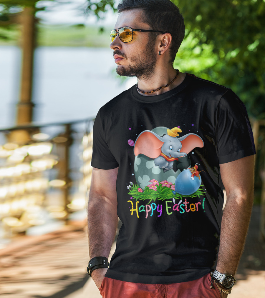 Happy Easter Dumbo Elephant In Easter Egg Scene T-Shirt