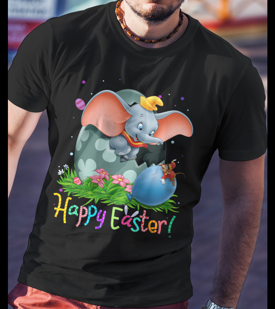 Happy Easter Dumbo Elephant In Easter Egg Scene T-Shirt