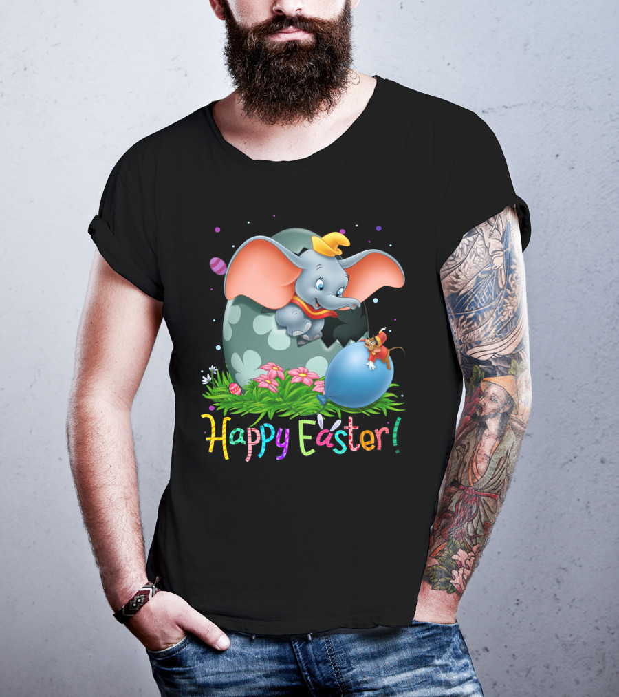 Happy Easter Dumbo Elephant In Easter Egg Scene T-Shirt