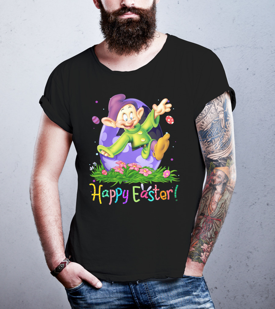 Happy Easter Dopey Disney Seven Dwarfs Purple Egg Celebration T-Shirt
