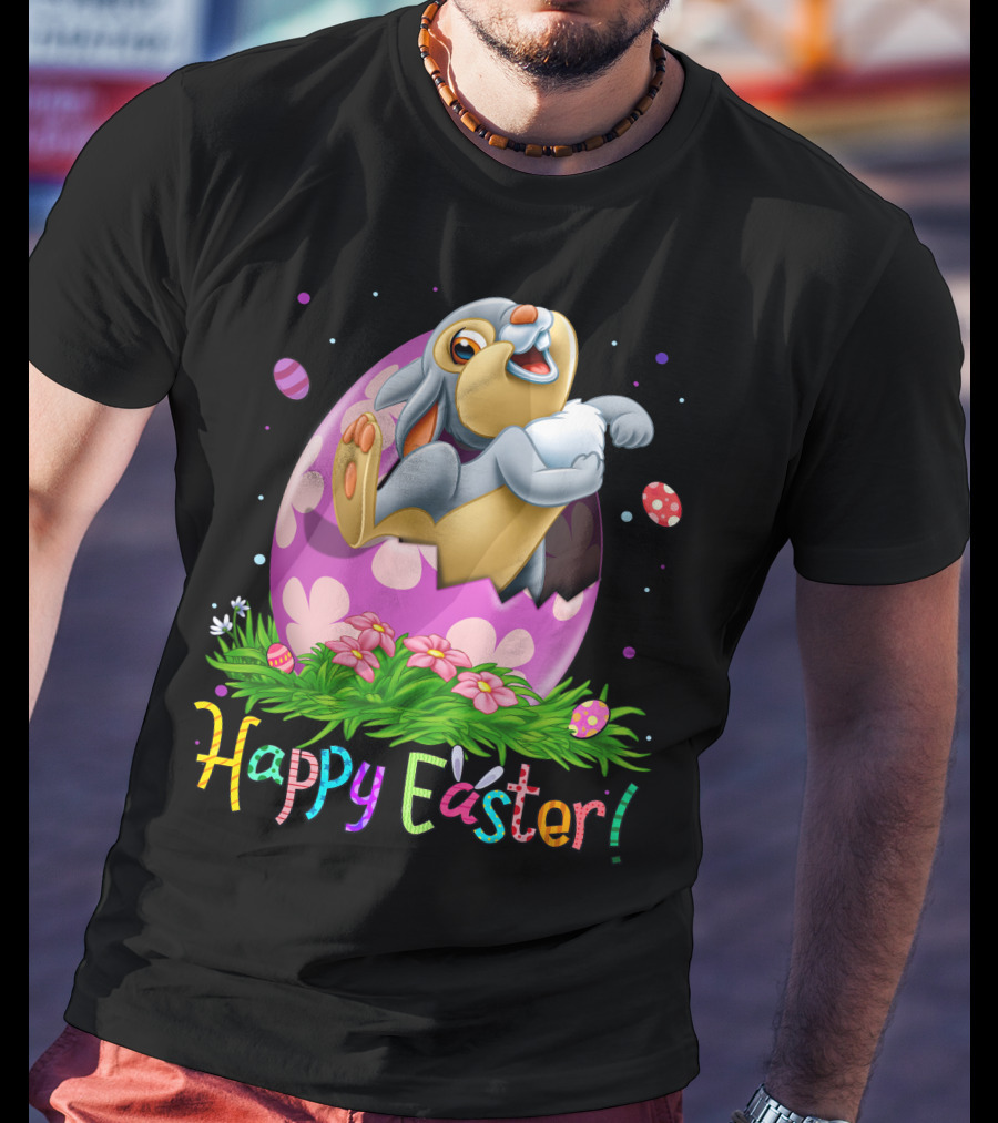 Thumper Happy Easter Bunny Egg Flowers T-Shirt