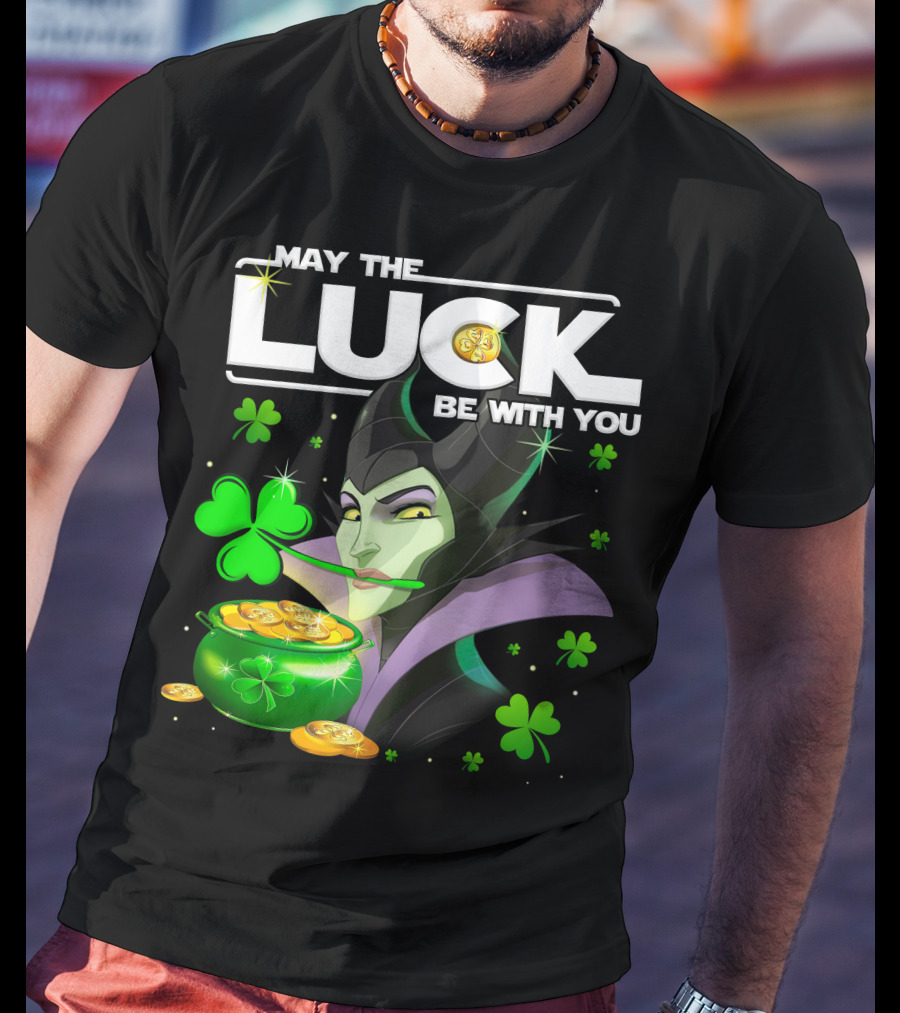 May The Luck Be With You Maleficent Clovers Coins Pot T-Shirt