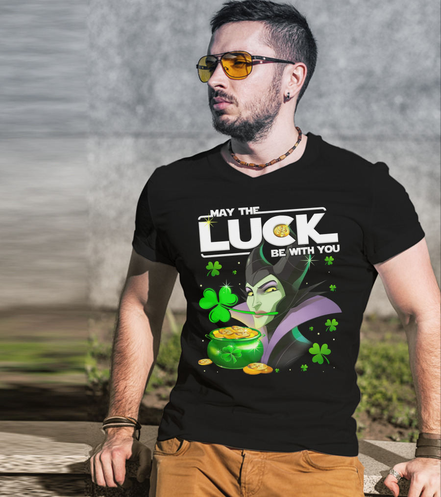May The Luck Be With You Maleficent Clovers Coins Pot T-Shirt