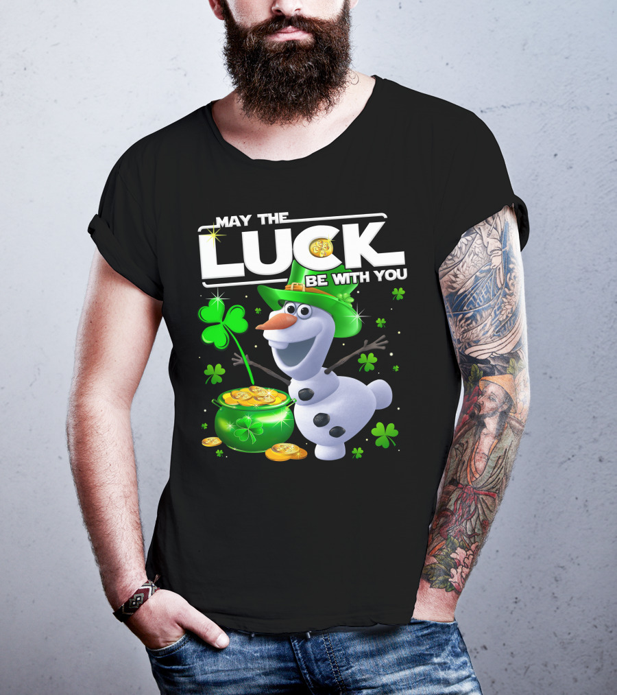 Olaf May The Luck Be With You St. Patrick's Day Clover Coins T-Shirt