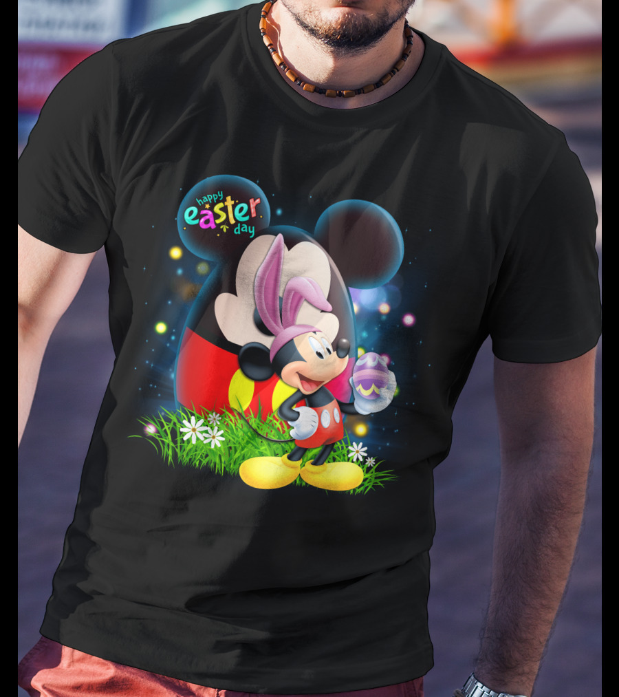 Happy Easter Day Mickey Mouse Egg Hunt Celebration T-Shirt