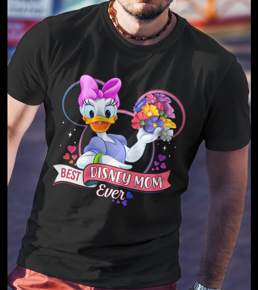 Best Disney Mom Ever Daisy Bow Flowers Hearts T-Shirt