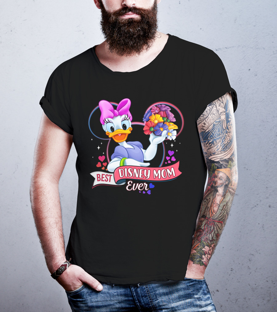 Best Disney Mom Ever Daisy Bow Flowers Hearts T-Shirt