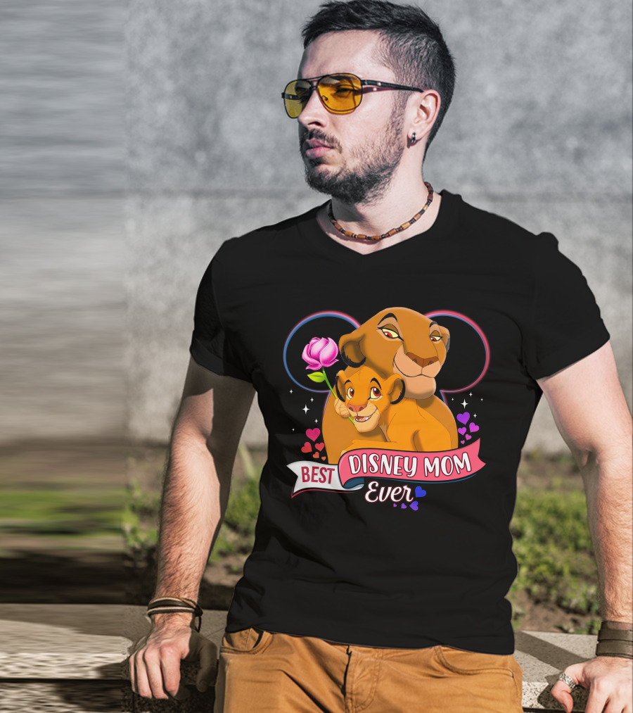 Best Disney Mom Ever Simba And Mom Hearts And Rose T-Shirt